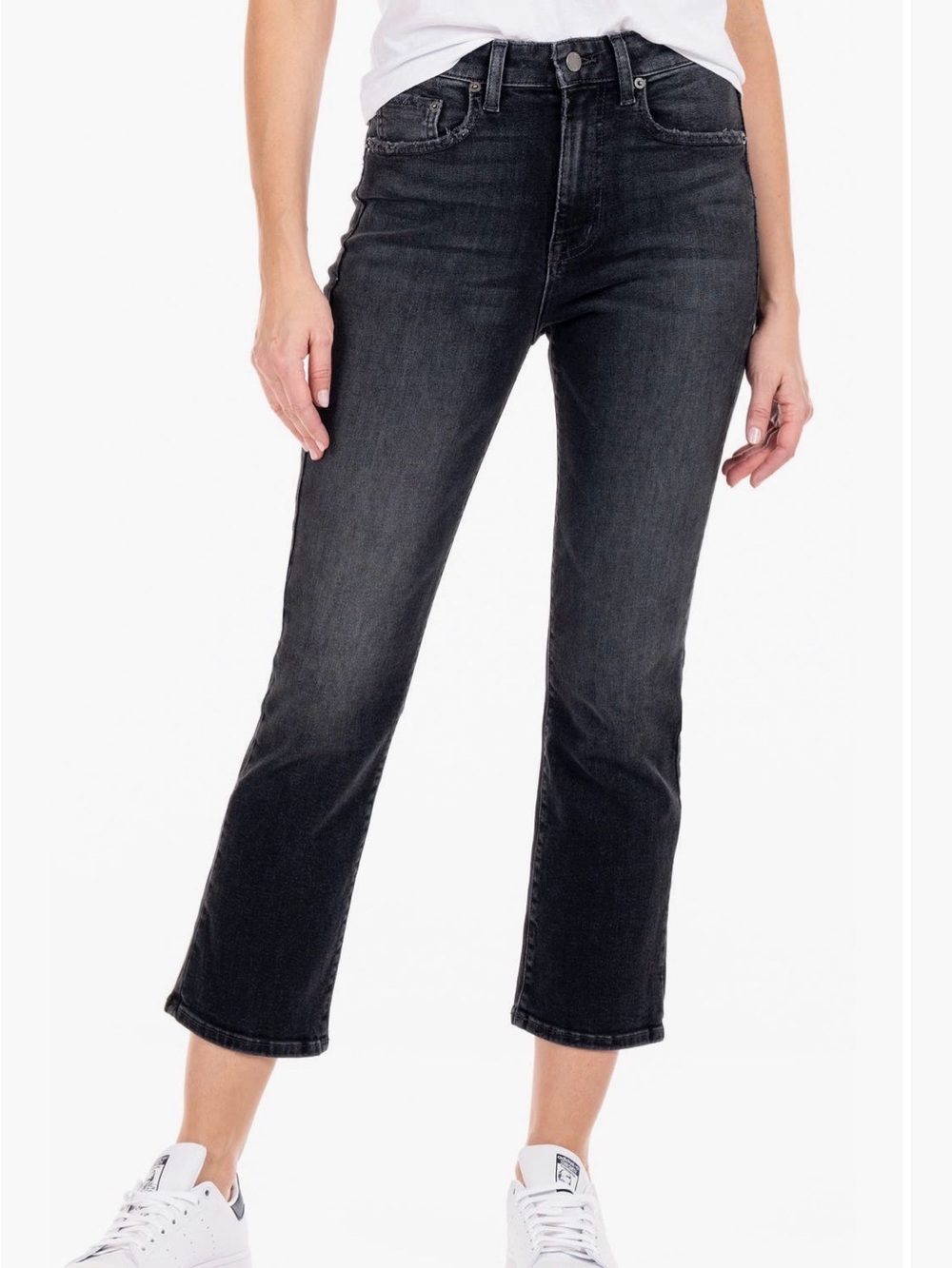 Modern American Crop Straight Leg Raw Hem Jeans